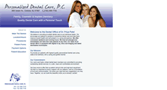 Desktop Screenshot of personalizeddental.com